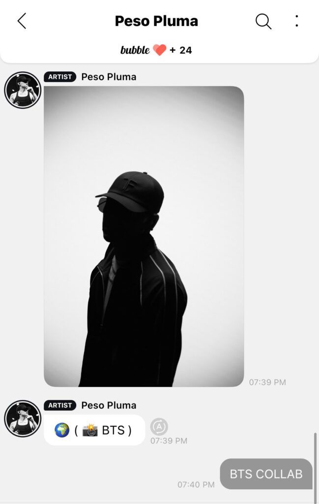 Peso Pluma Bubble BTS
