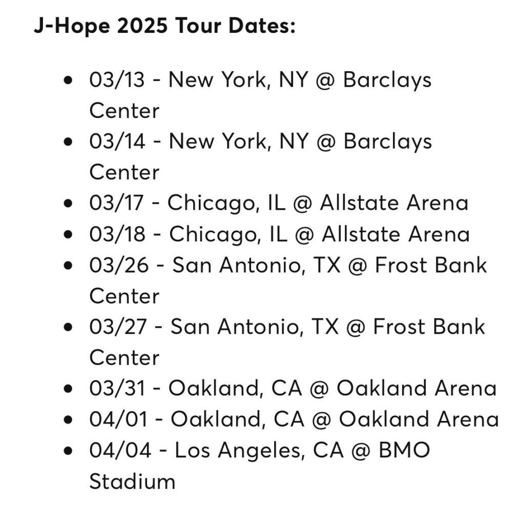gira solista J-HOPE BTS