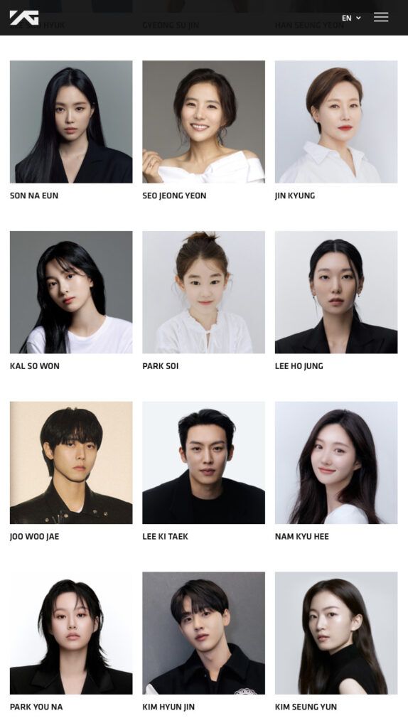 YG Entertainment gestión actores