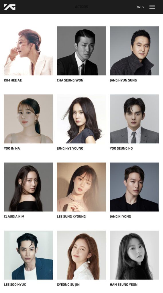 YG Entertainment gestión actores