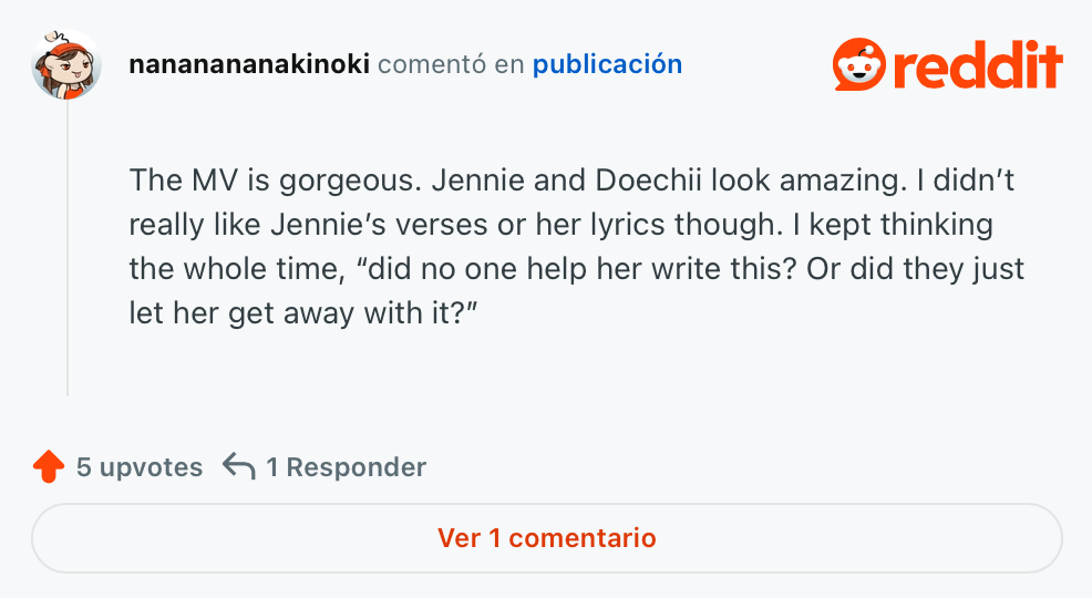 Jennie ExtraL reacciones