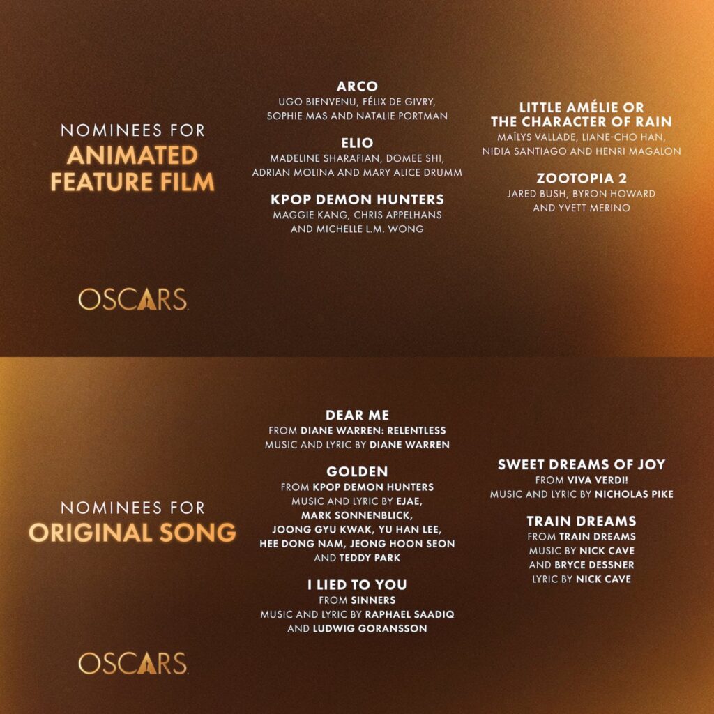 KPop Demon Hunters Oscars 